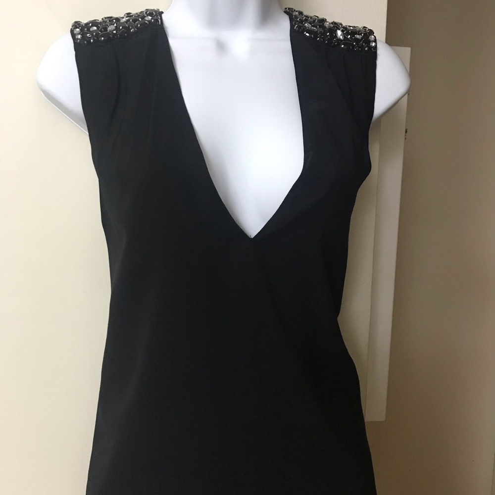 Alice + Olivia black sleeveless blouse
